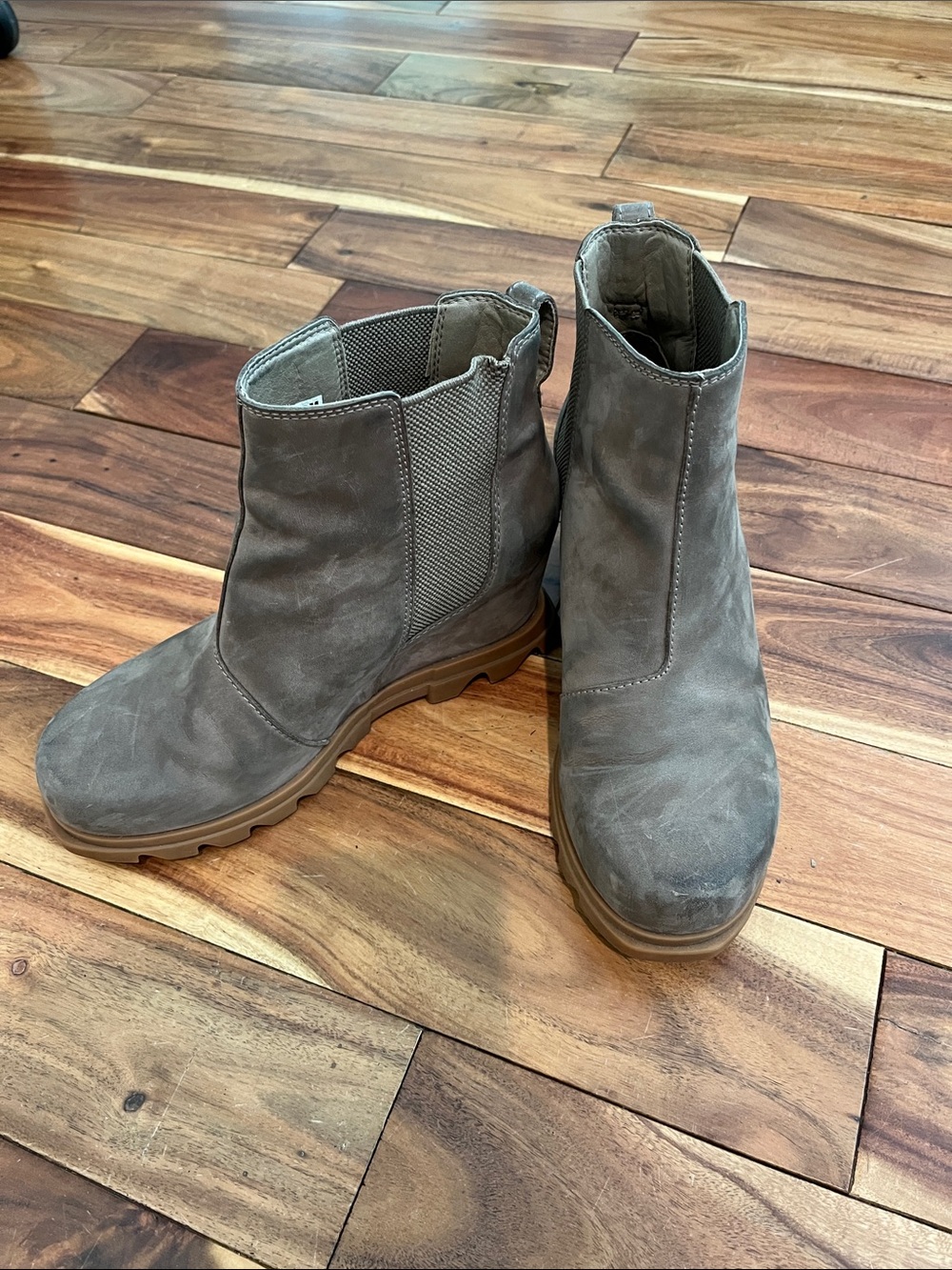 Sorel Taupe Suede Chelsea Ankle Boots